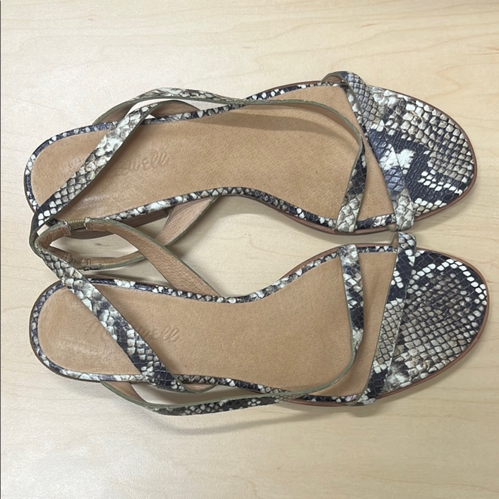 Madewell Snakeskin Patterned Sandals. Size 7.5